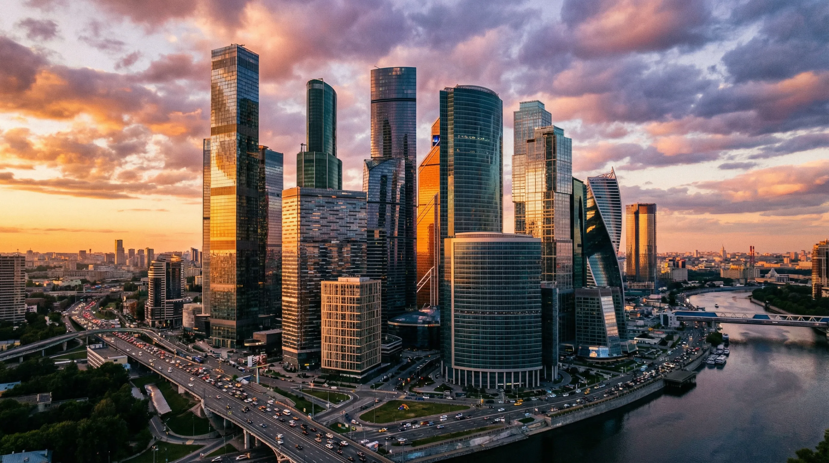 九一视频精选视频 - 都市黄昏航拍全景